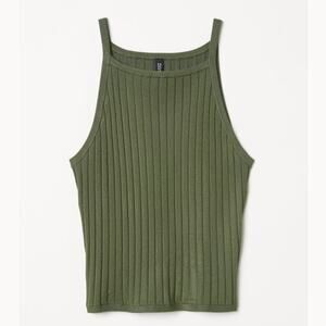 H&M Divided Ribbed Halter Tank Top L